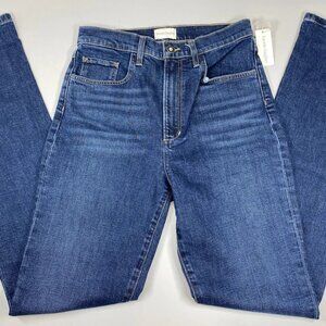 NEW FAVORITE DAUGHTER Valentina High Rise Mini Boot Jeans Size 28 Dark Blue